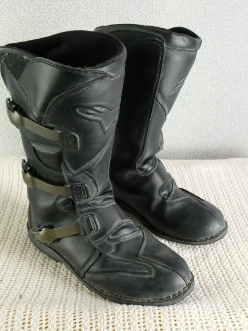 Alpine Stars Scout Motorcycle Boots Mens 11 Black Leather Waterproof